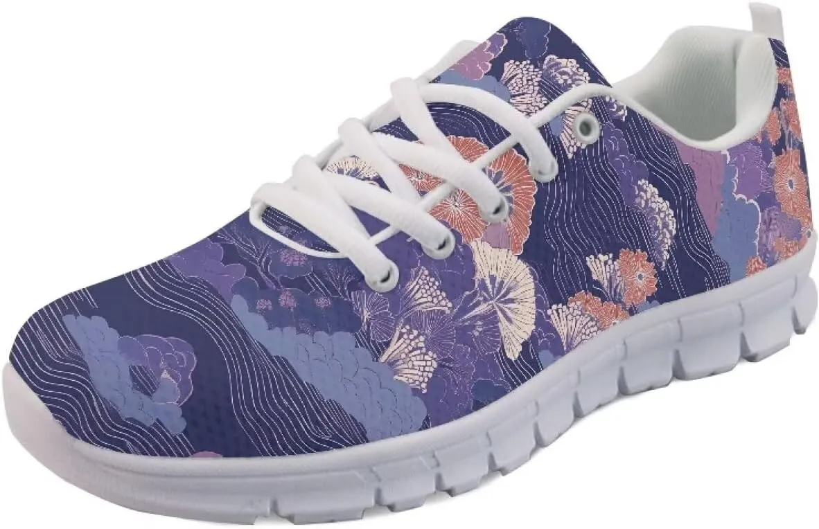 Running Women's Sneakers Cozy Lightweight Workout Non-Slip Walking Sneakers for Womens Lace-Up Breathable Mesh Tennis Shoes for Ladies US 5-12