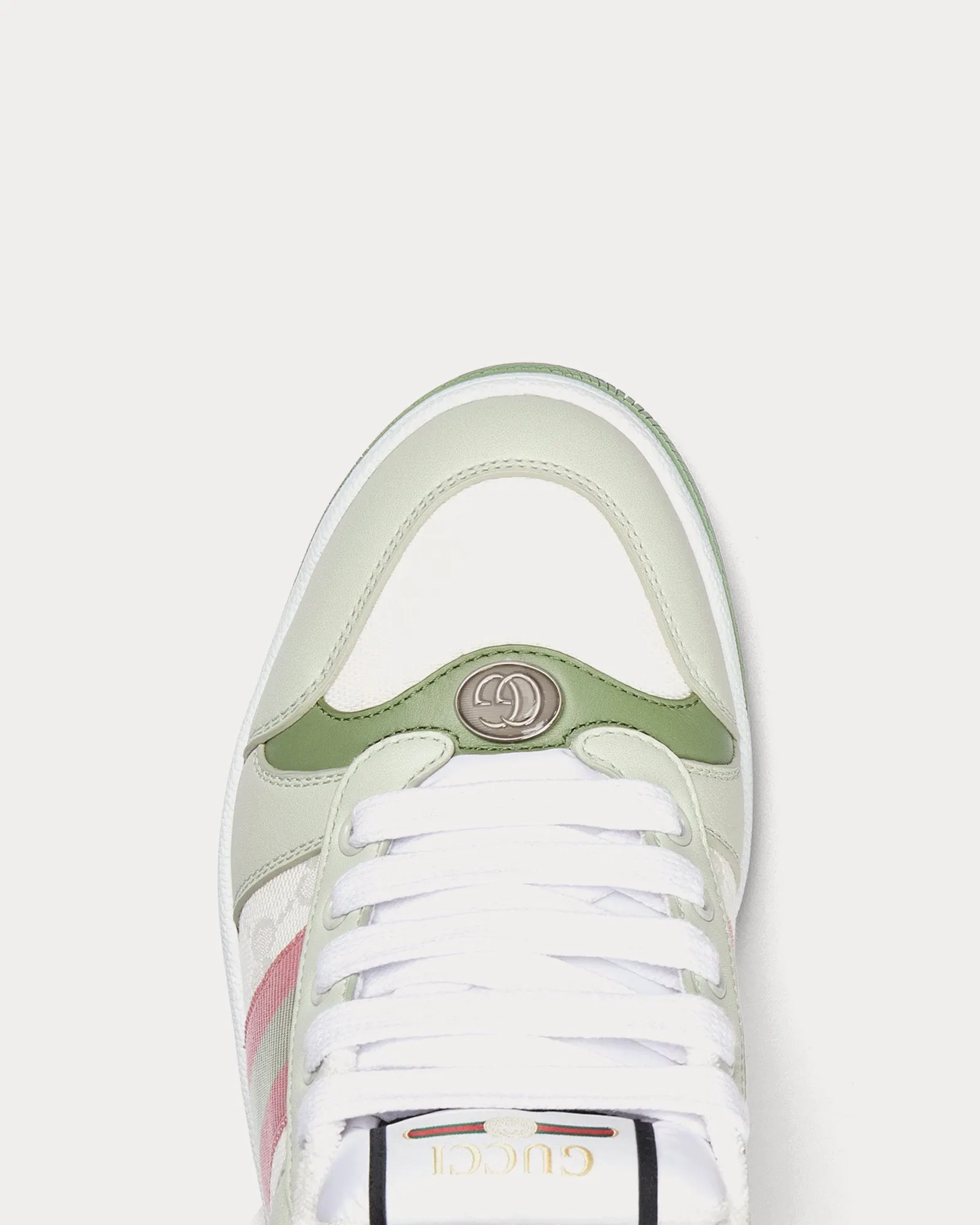 Screener with Web, Original GG Canvas & Leather Green Low Top Sneakers