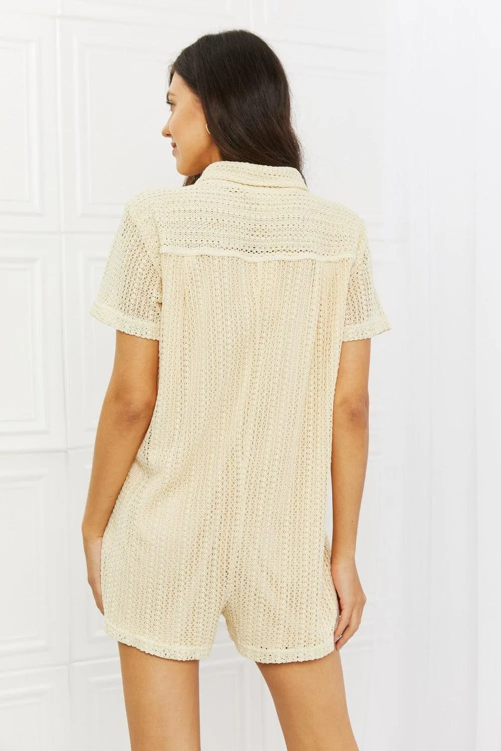 Set For The Day Plus Size Beige Crochet Romper
