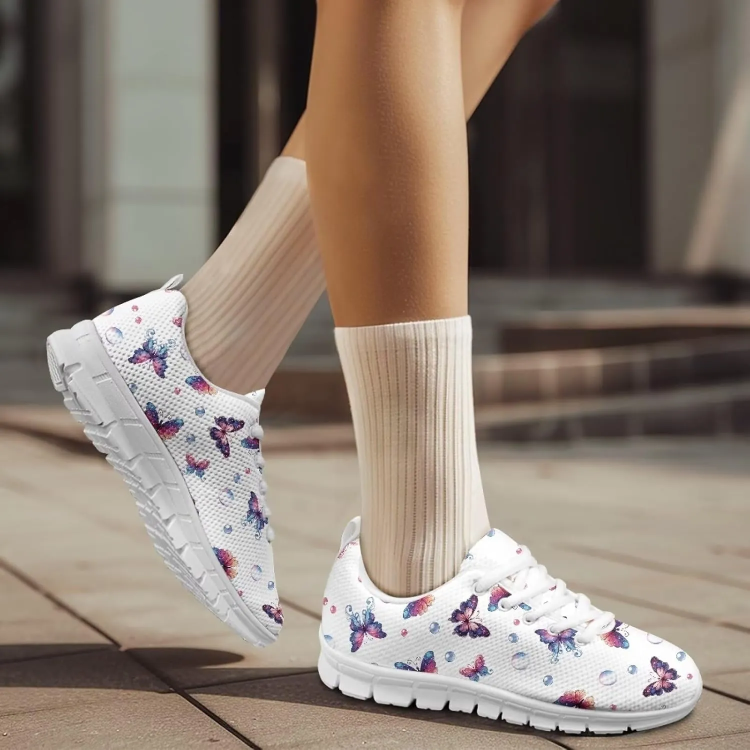Shoes Women Casual Cozy Tennis Walking Athletic Sneakers Workout Lace-Up Breathable Lightweight Exercise Shoes for Ladies US 5-12