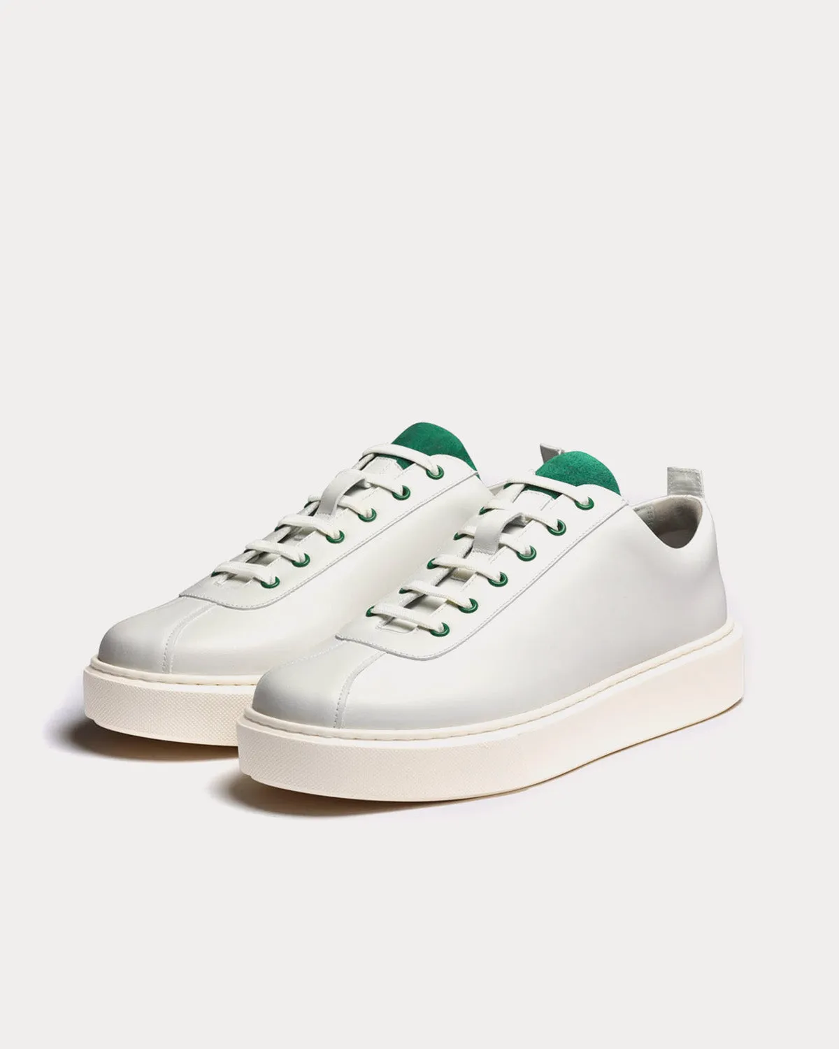 Sneaker 30 Leather White / Green Low Top Sneakers