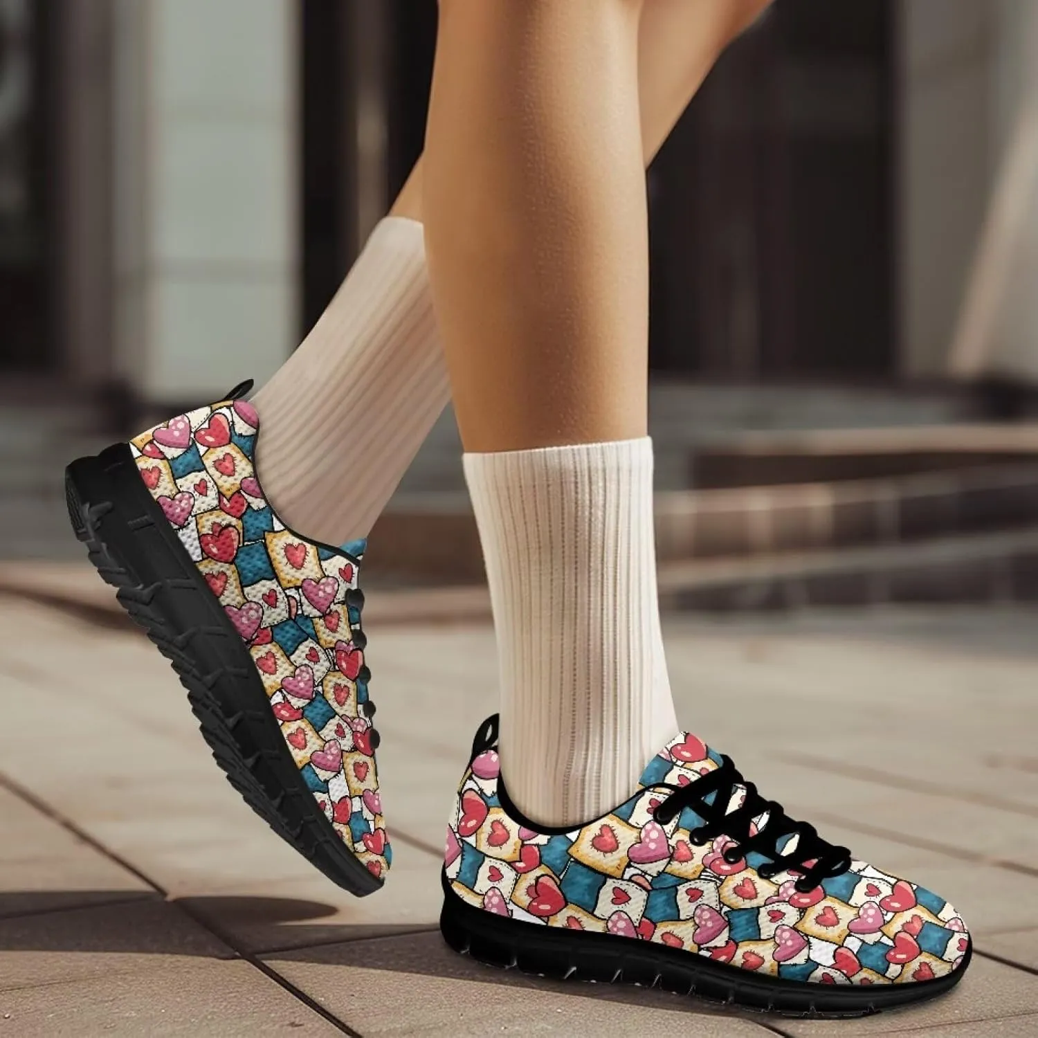 Sneakers Women Comfortable Non-Slip Tennis Hiking Shoes for Women Breathable Lace Up Workout Holiday Running Sneakers US 5-12