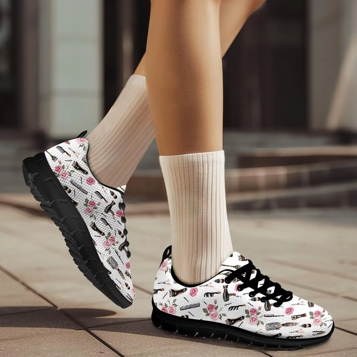 Sneakers Women Comfortable Non-Slip Tennis Hiking Shoes for Women Breathable Lace Up Workout Holiday Running Sneakers US 5-12