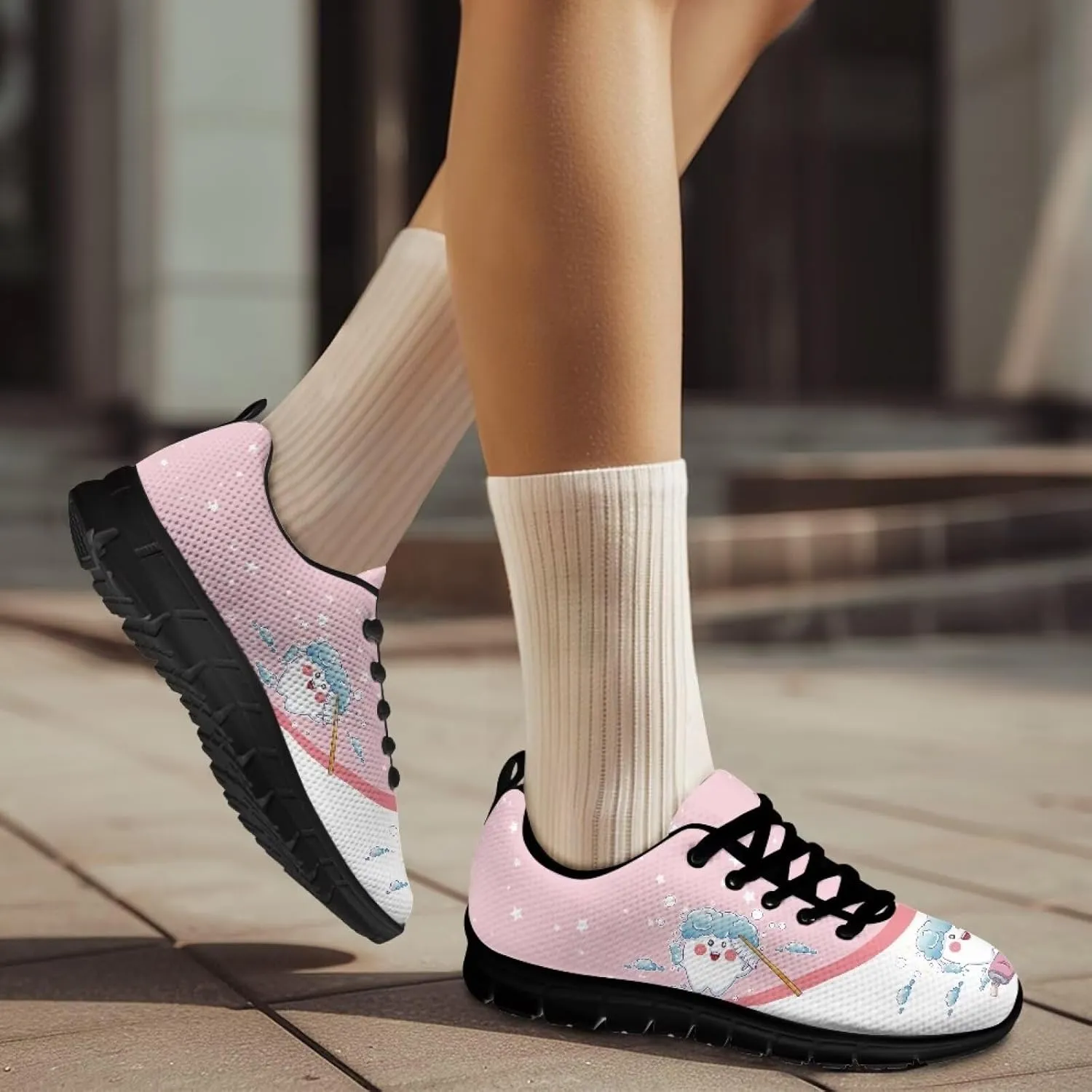 Sneakers Women Comfortable Non-Slip Tennis Hiking Shoes for Women Breathable Lace Up Workout Holiday Running Sneakers US 5-12