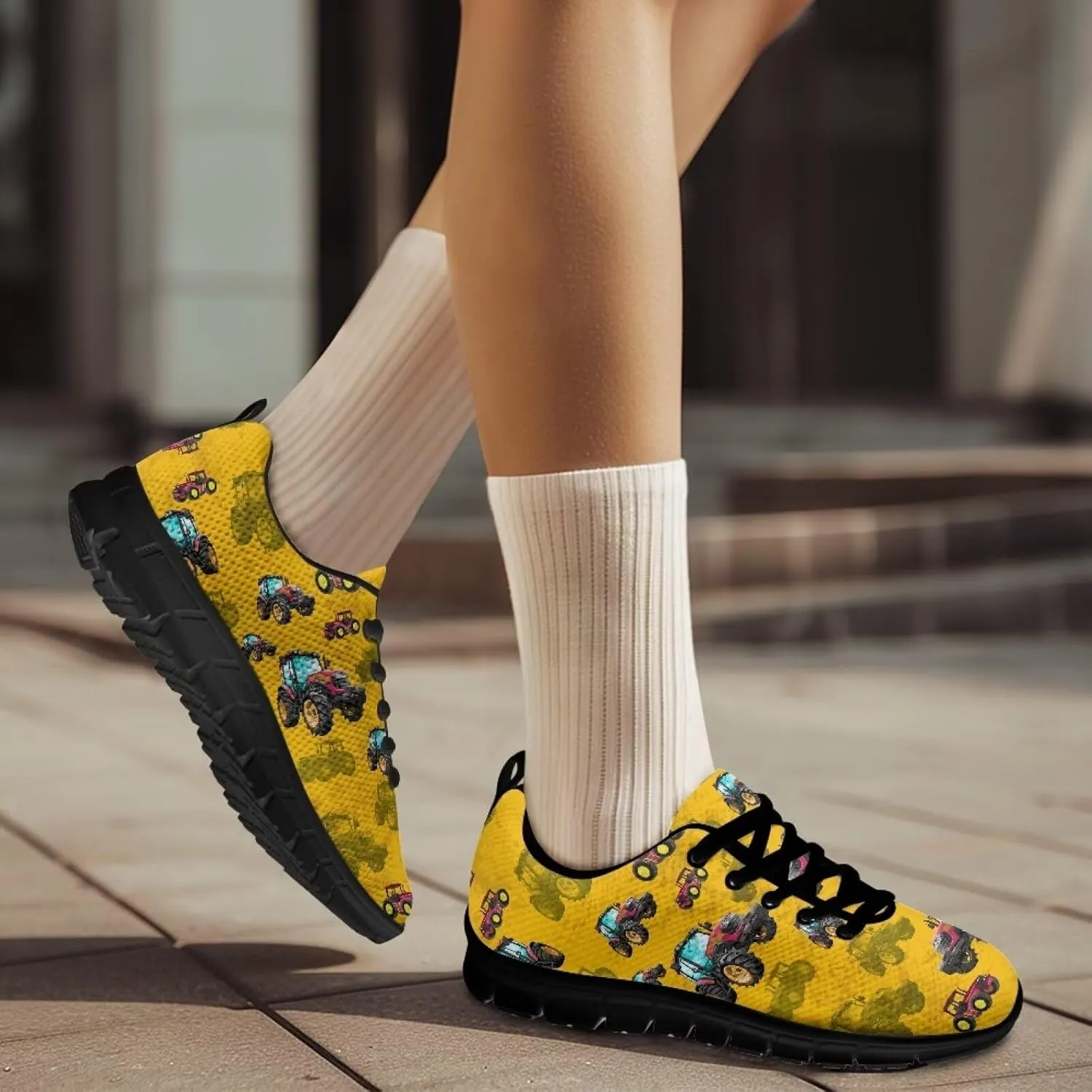 Sneakers Women Print Shoes Flat Comfortable Lace Up Low-Top Running Workout Shoes Women Anti-Slip Sport Outdoor Hiking Sneakers Ladies US 5-12