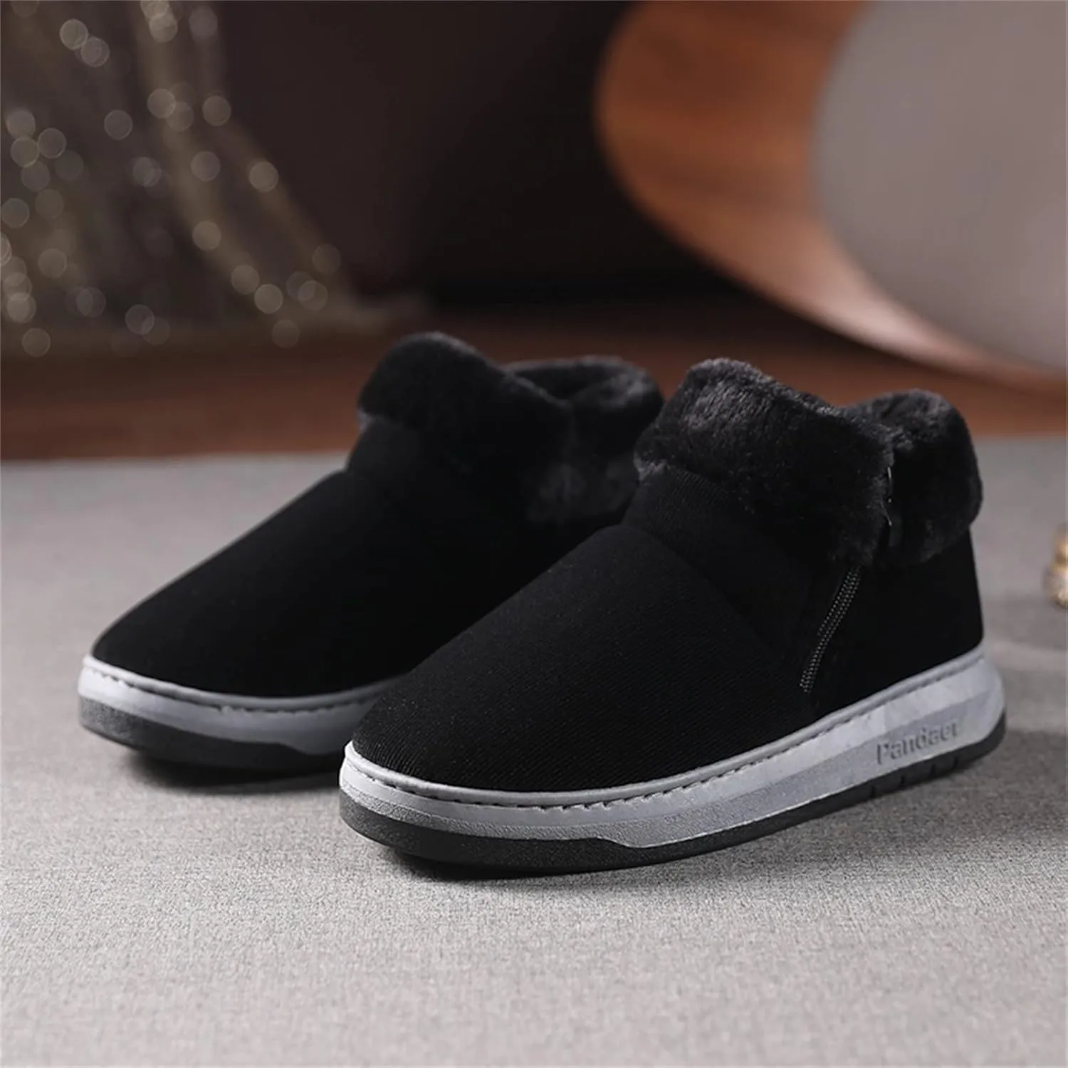 Snow Boots for Men Warm Faux Furry Lined Footwear Waterproof Outdoor Casual Winter Boots Non-Slip Lace Up Ankle Boots for Cold Weather Hiking Walking Boots