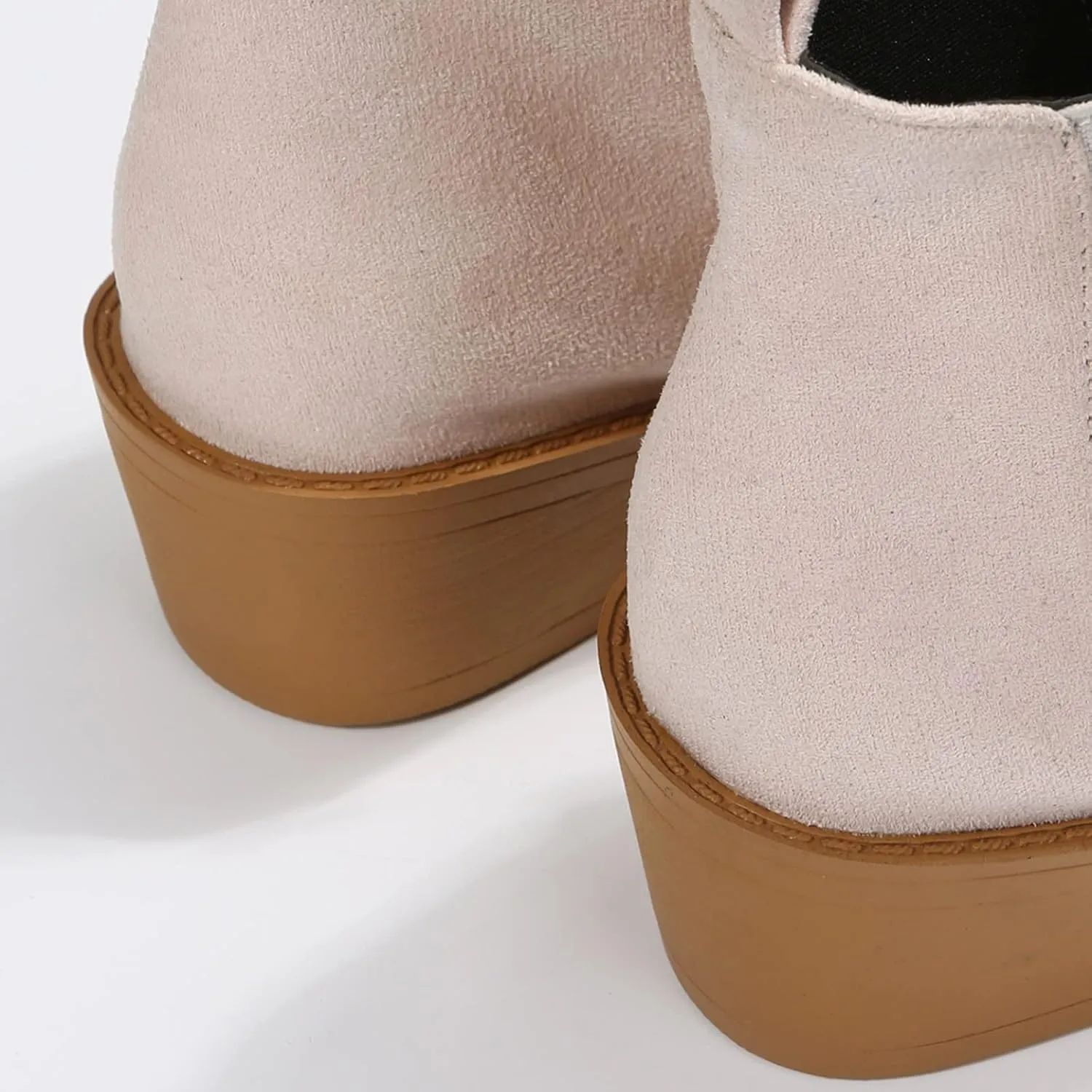 Snow Boots for Women Ankle Womens Suede Booties Short Boots for Women Low Heel Boot for Men Indoor and Outdoor Soft Sole Fashion Chunky Low Heel Classic Pointed Toe