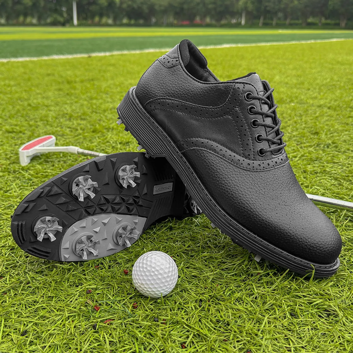 Spikes Golf Shoes Men Professional Golf Shoes Waterproof Walking Footwears for Golfers Outdoor Gym Sneakers