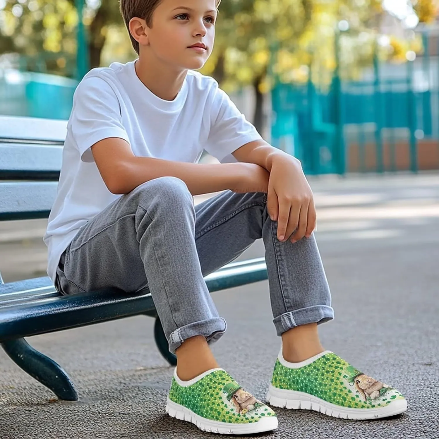 St. Patrick's Day Kids Slip On Sneakers Cute Slip On Shoes for Girls and Boys