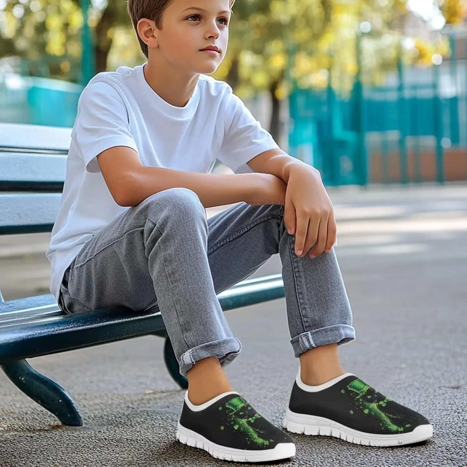 St. Patrick's Day Kids Slip On Sneakers Cute Slip On Shoes for Girls and Boys
