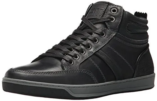 Steve Madden Men's Cartur Fashion Sneaker, Black Leather, 9 US/US Size Conversion M US