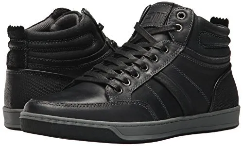 Steve Madden Men's Cartur Fashion Sneaker, Black Leather, 9 US/US Size Conversion M US