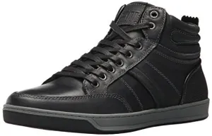 Steve Madden Men's Cartur Fashion Sneaker, Black Leather, 9 US/US Size Conversion M US