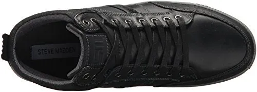 Steve Madden Men's Cartur Fashion Sneaker, Black Leather, 9 US/US Size Conversion M US