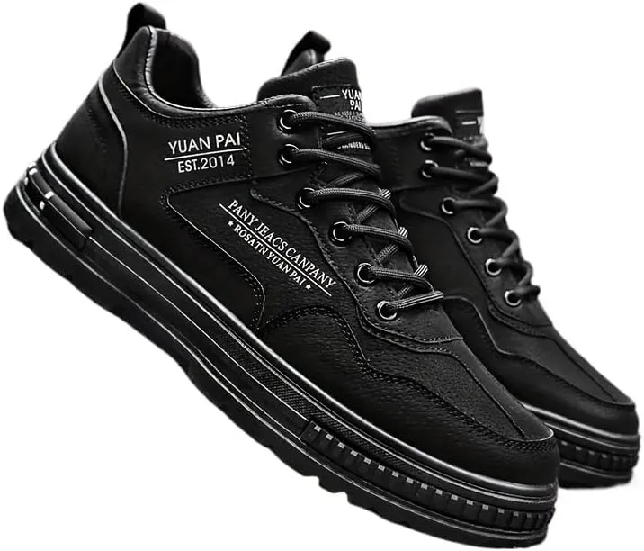 Stylish Men's Solid Skate Shoes - Skateboarding Essentials for Durable Non-Slip Performance, Outdoor Climbing, Hiking, and Holiday Adventures, Suitable for All Seasons