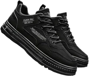 Stylish Men's Solid Skate Shoes - Skateboarding Essentials for Durable Non-Slip Performance, Outdoor Climbing, Hiking, and Holiday Adventures, Suitable for All Seasons