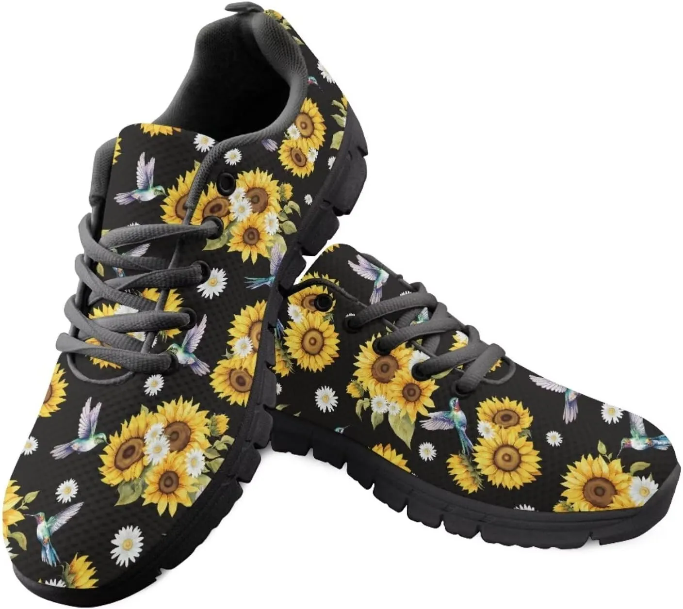 SYtrade Sneakers for Women Tennis Shoes Breathable Lightweight Walking Shoes Black Sole