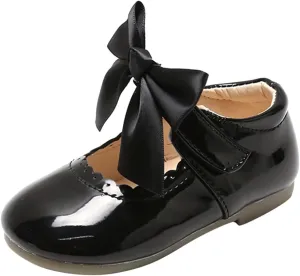 Toddler Little Girls Dress Ballet Mary Jane Bow Flat Shoes Flower Girl Dress Shoes Party School Shoes Toddler Shoes