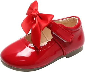 Toddler Little Girls Dress Ballet Mary Jane Bow Flat Shoes Flower Girl Dress Shoes Party School Shoes Toddler Shoes