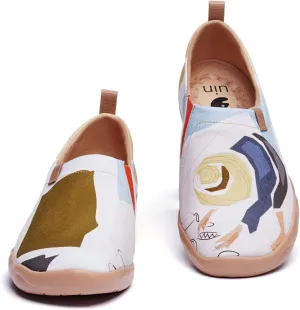 UIN Women's Slip Ons Canvas Lightweight Flats Sneakers Walking Casual Loafers Comfortable Art Painted Travel Shoes Fishing (6.5)