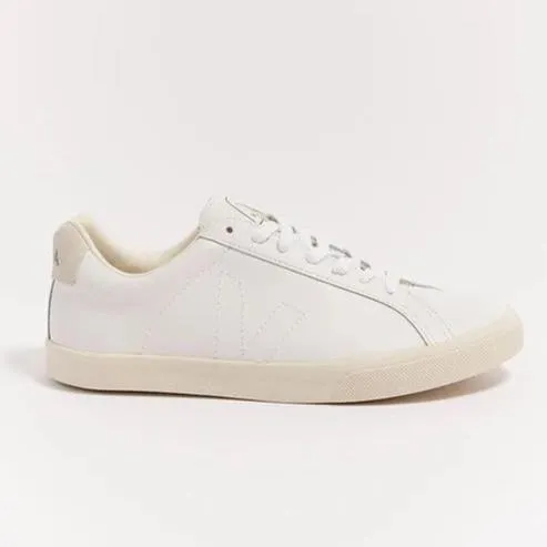 VEJA Esplar Logo Leather Women's Sneakers – Sustainable and Stylish Footwear, Extra White