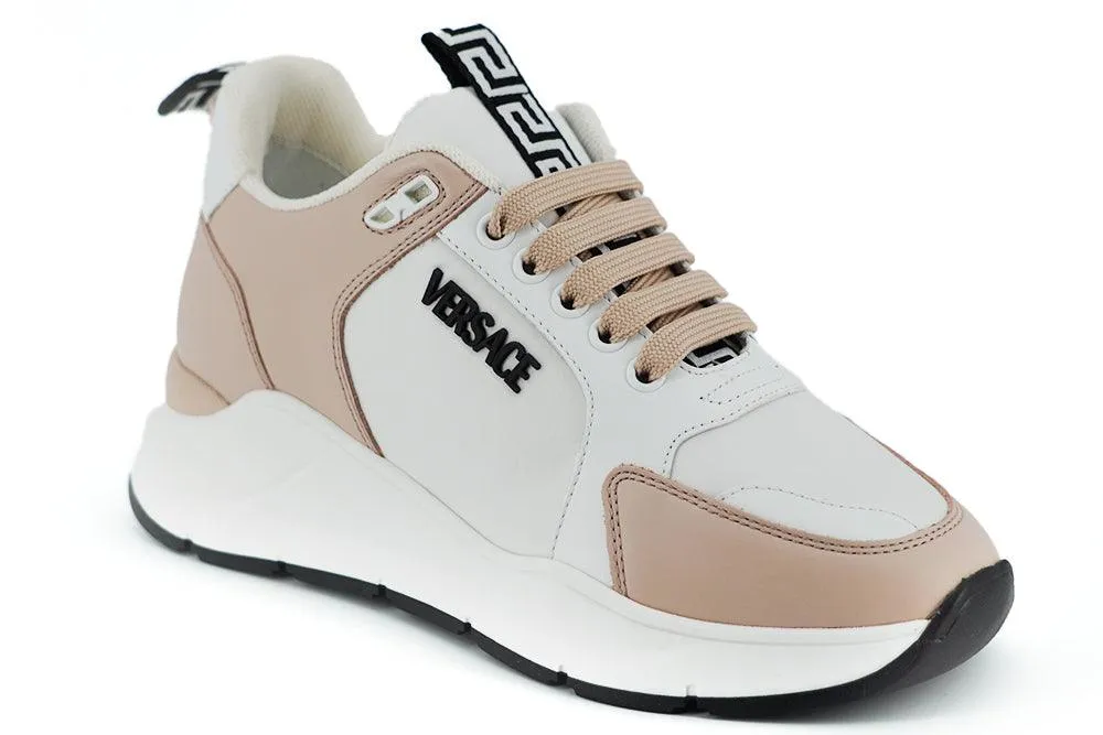 Versace Pink/Hvid Læder Sneakers
