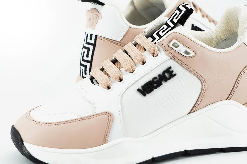 Versace Pink/Hvid Læder Sneakers