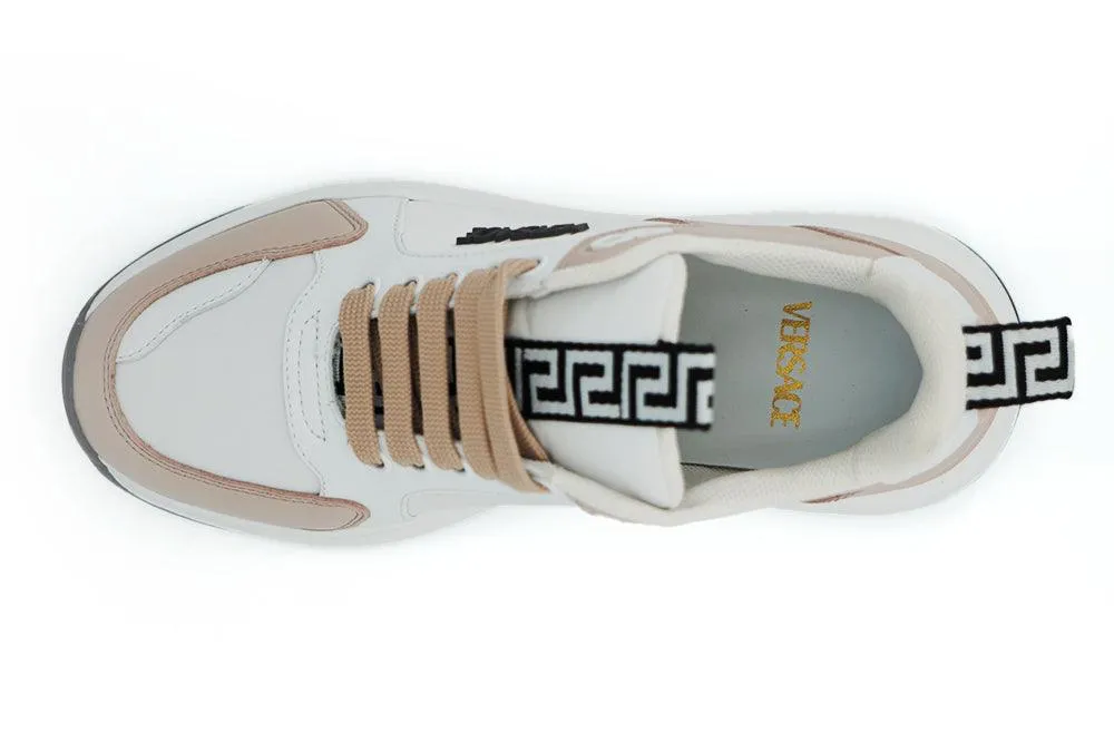 Versace Pink/Hvid Læder Sneakers
