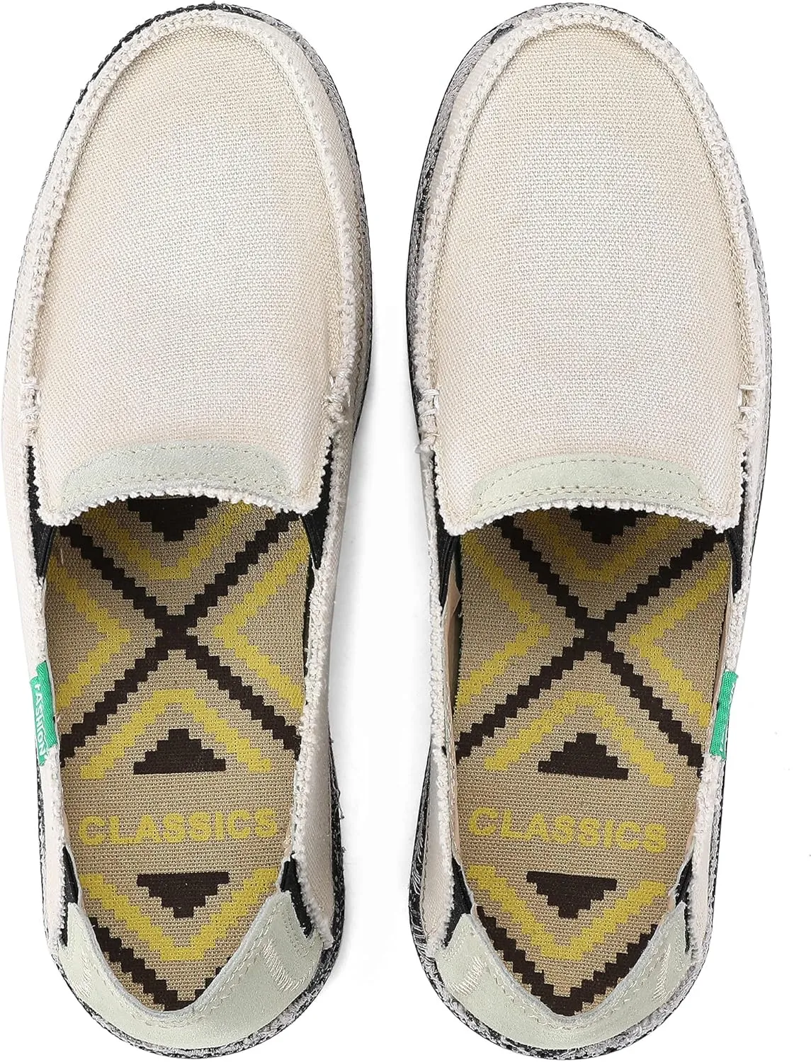 VILOCY Mens Slip on Deck Shoes Casual Canvas Loafers Beach Boat Shoes Zero Drop Vintage Flat
