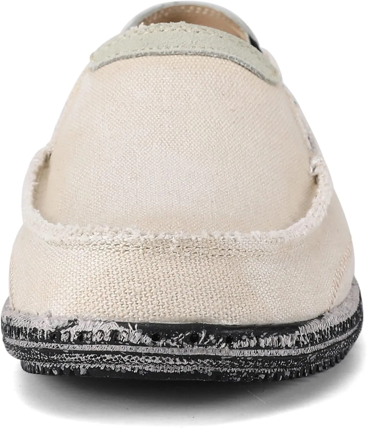 VILOCY Mens Slip on Deck Shoes Casual Canvas Loafers Beach Boat Shoes Zero Drop Vintage Flat