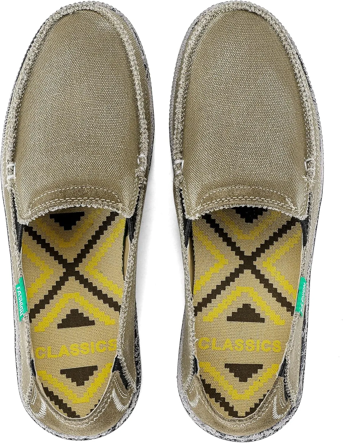 VILOCY Mens Slip on Deck Shoes Casual Canvas Loafers Beach Boat Shoes Zero Drop Vintage Flat