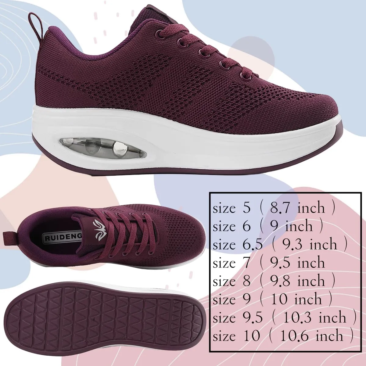 Walking Shoes for Women Air Cushion Nurse Slip Resistant Work Sock Sneakers Food Service Platform Comfortable Weight Light