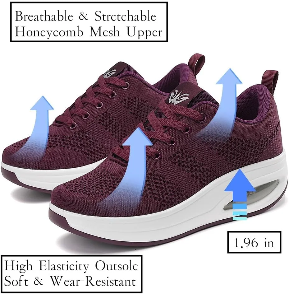 Walking Shoes for Women Air Cushion Nurse Slip Resistant Work Sock Sneakers Food Service Platform Comfortable Weight Light
