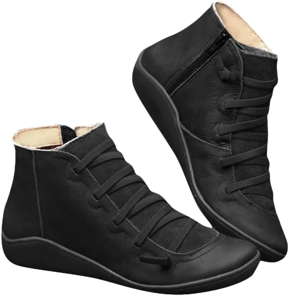 Winter Ankle Boots for Women Dressy Suede Ankle Boots for Women Flat Ankle Boots Dressy Pull On Stretch Sock Ankle Booties 2 Inch Heel Women Boots Ankle Leather Low Cut Ankle Boots