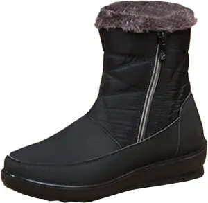 Winter Boots for Women Waterproof Snow Non Slip with Side Zipper Womens Winter Boots Wide Ankle Women Snow Boots 7 Wide Black Ankle Boots for Women Low Heel Winter Womens Insulated Waterproof Boots