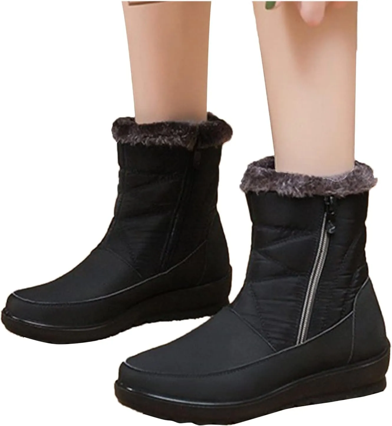Winter Boots for Women Waterproof Snow Non Slip with Side Zipper Womens Winter Boots Wide Ankle Women Snow Boots 7 Wide Black Ankle Boots for Women Low Heel Winter Womens Insulated Waterproof Boots