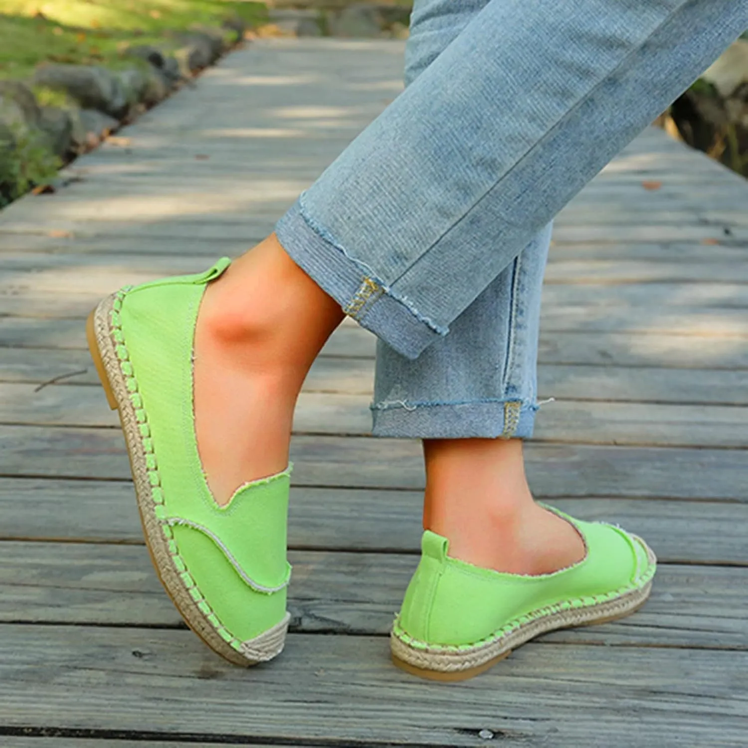 Women Casual Dress Shoes Size 11 Shoes Women's Flat Shallow Color Canvas Womens Casual Slip on Shoes Canvas