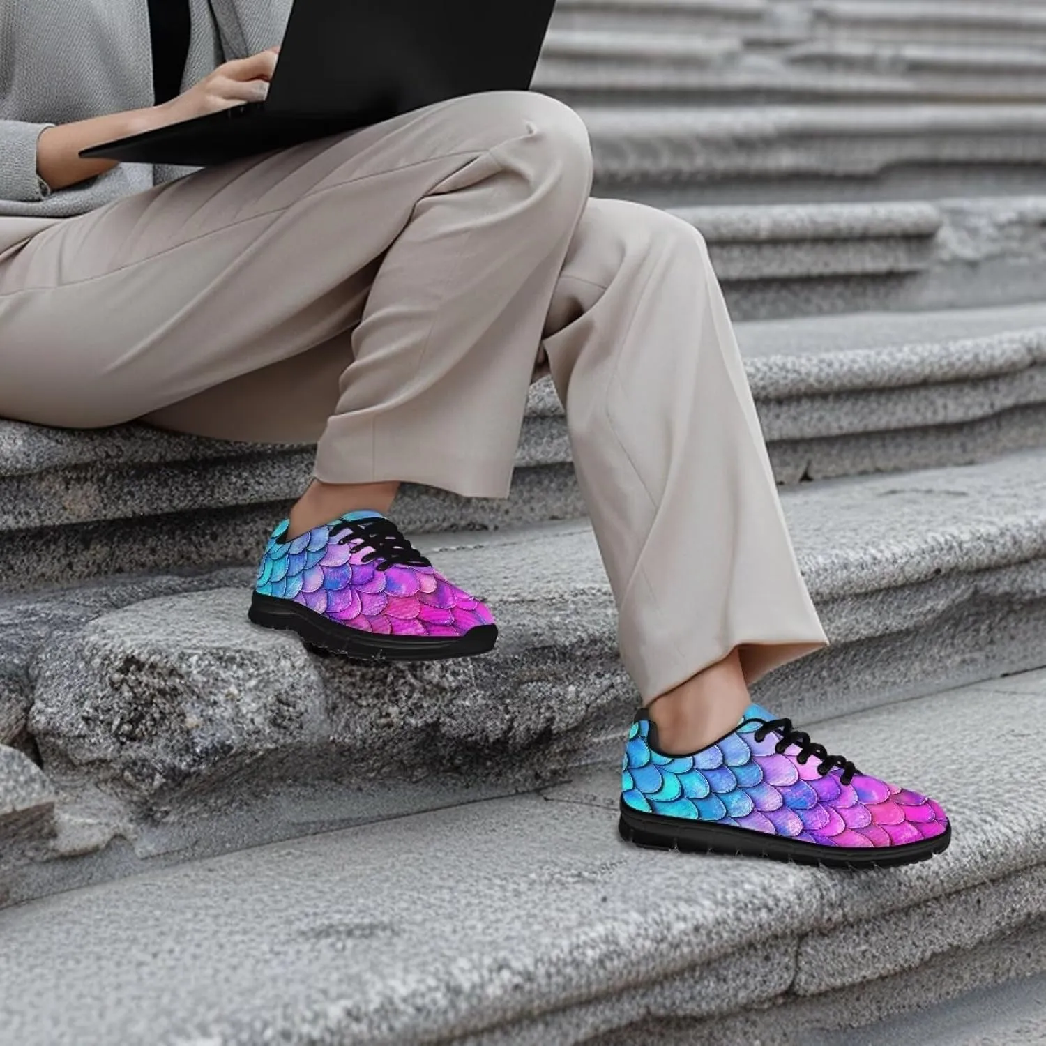 Women Non-Slip Running Shoes Casual Lightweight Workout Shoes Lace-Up Exercise Shoes Breathable Walking Shoes Athletic Sneakers US 5-12