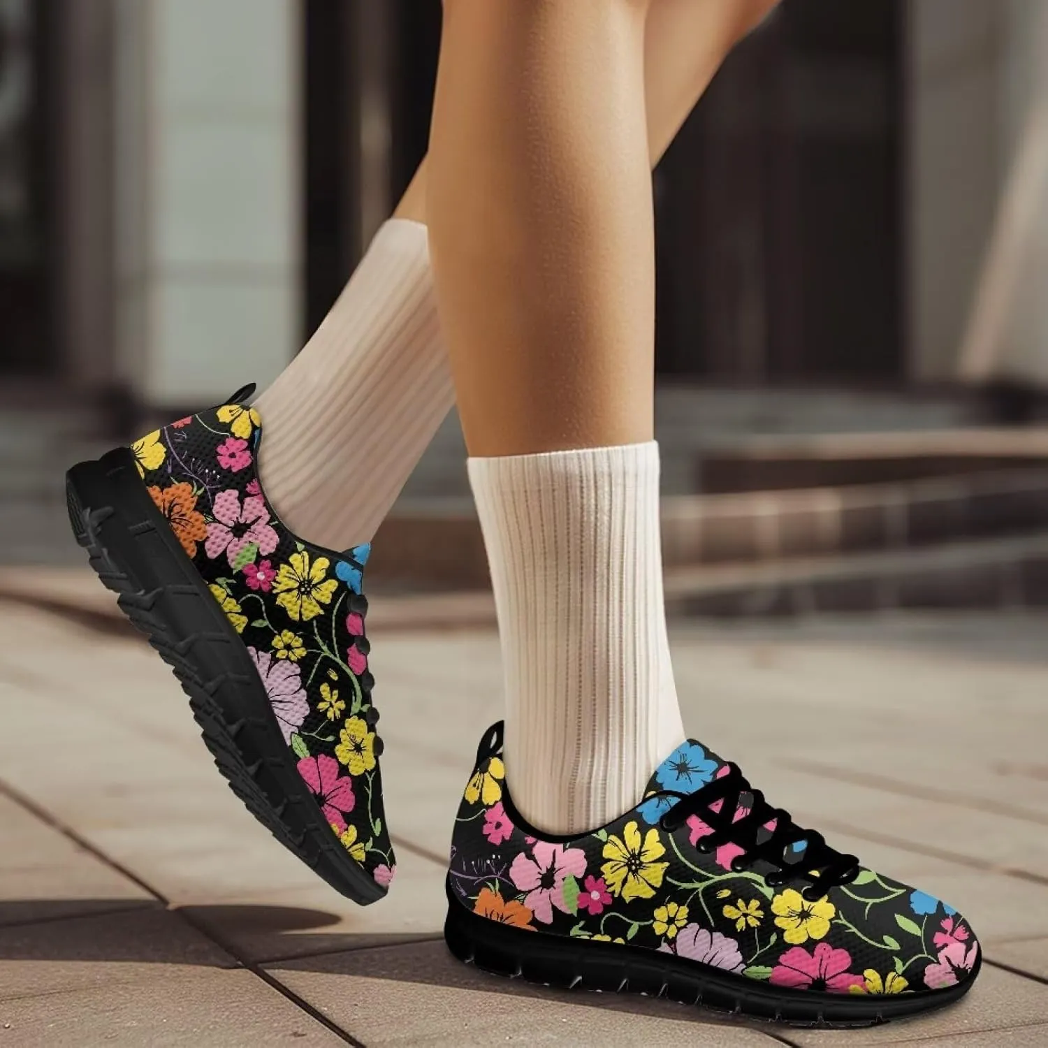 Women Non-Slip Running Shoes Casual Lightweight Workout Shoes Lace-Up Exercise Shoes Breathable Walking Shoes Athletic Sneakers US 5-12