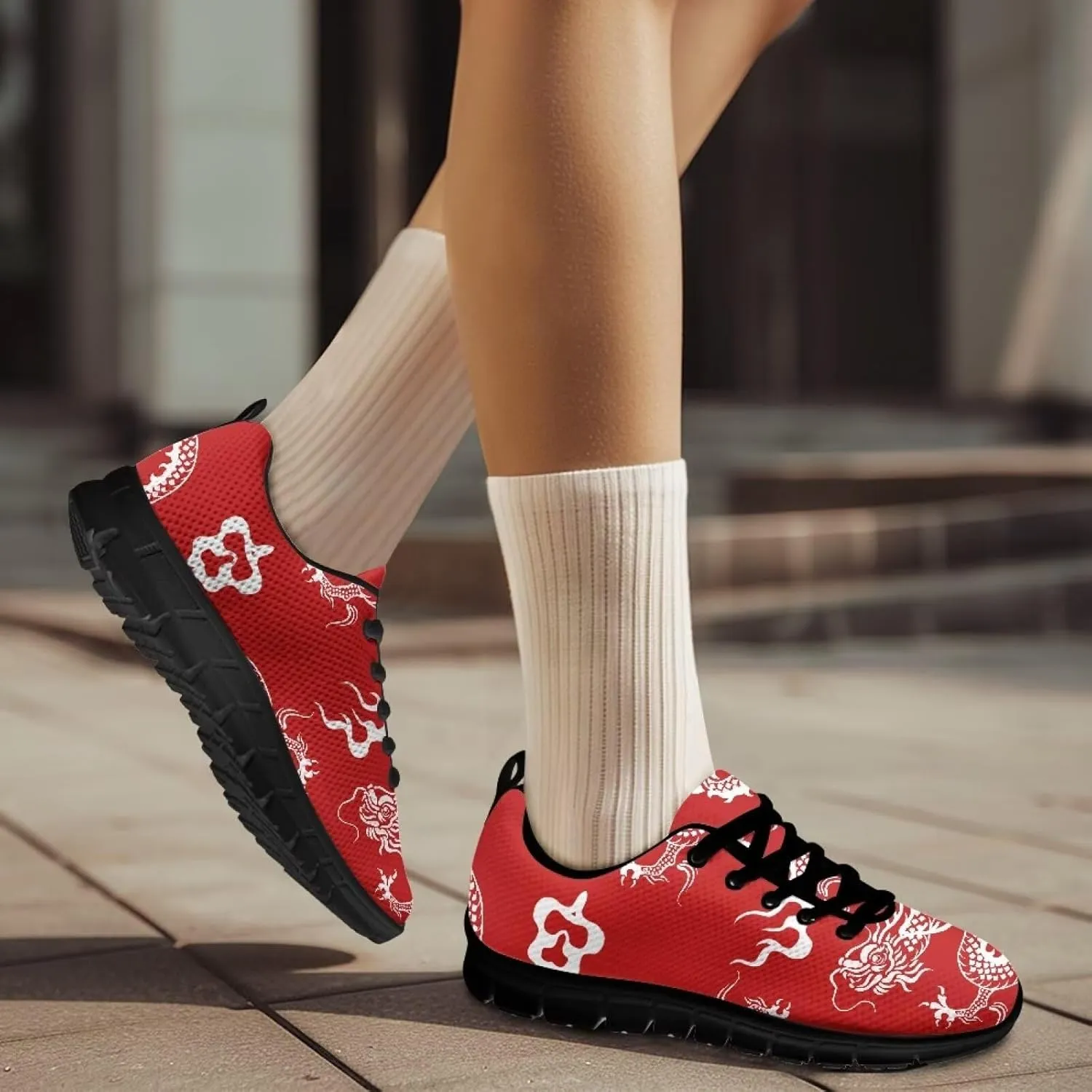 Women Non-Slip Running Shoes Casual Lightweight Workout Shoes Lace-Up Exercise Shoes Breathable Walking Shoes Athletic Sneakers US 5-12
