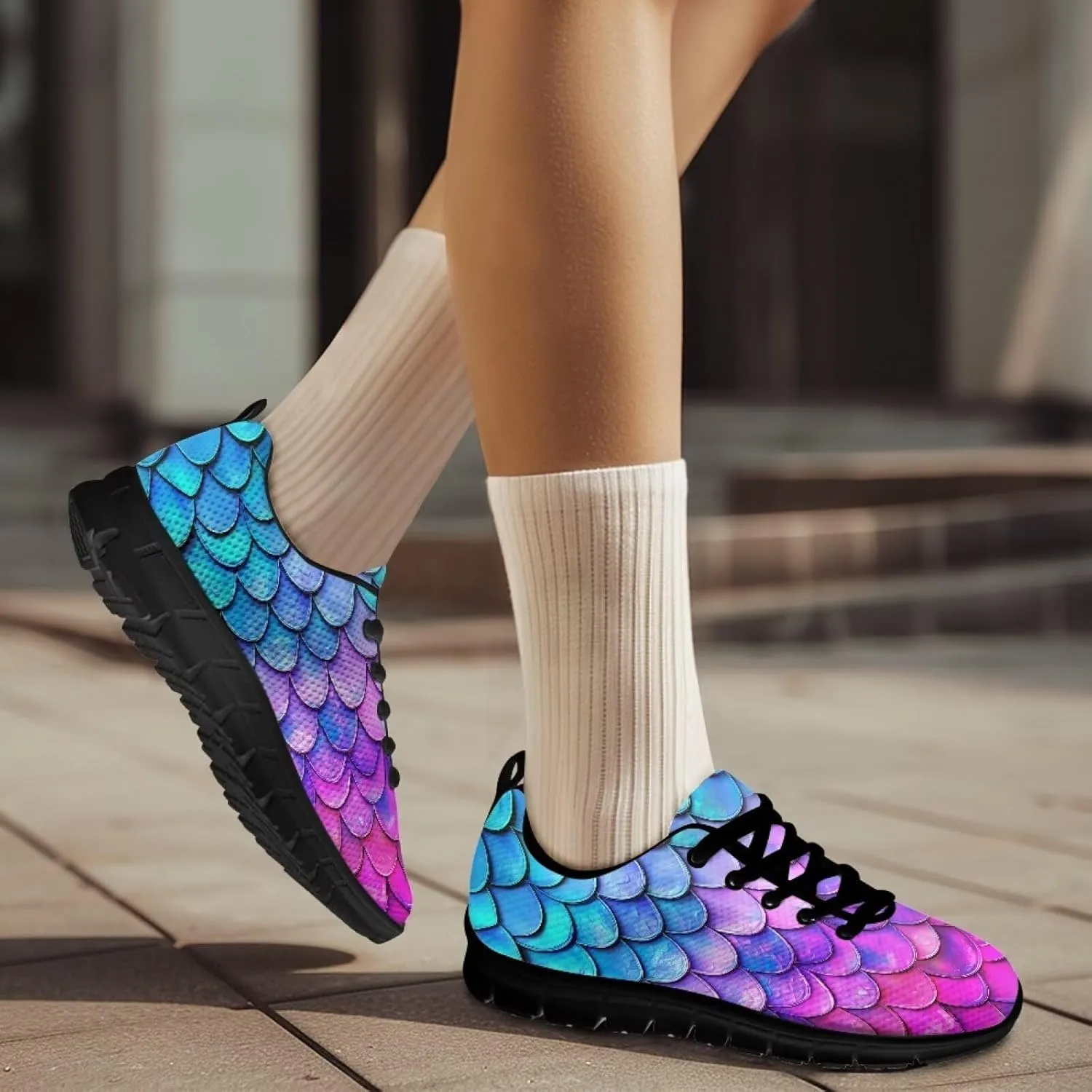 Women Non-Slip Running Shoes Casual Lightweight Workout Shoes Lace-Up Exercise Shoes Breathable Walking Shoes Athletic Sneakers US 5-12