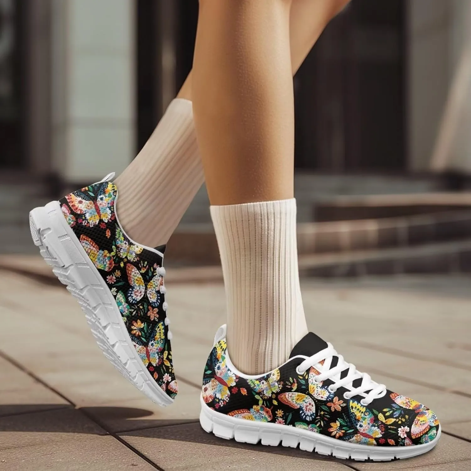 Women Non-Slip Running Shoes Casual Lightweight Workout Shoes Lace-Up Exercise Shoes Breathable Walking Shoes Athletic Sneakers US 5-12