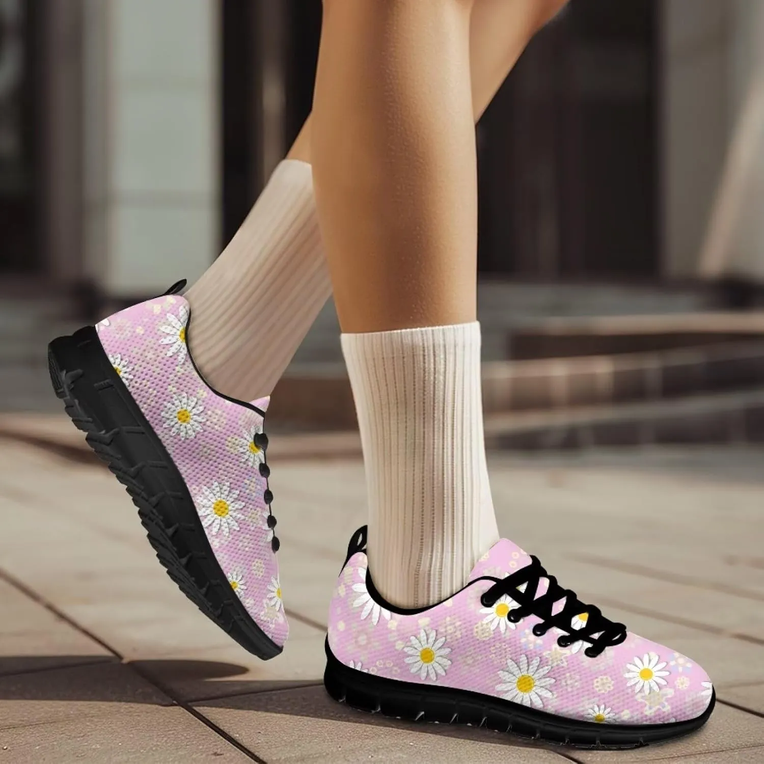 Women Non-Slip Running Shoes Lightweight Workout Shoes Casual Lace-Up Exercise Shoes Breathable Walking Shoes Athletic Sneakers US 5-12