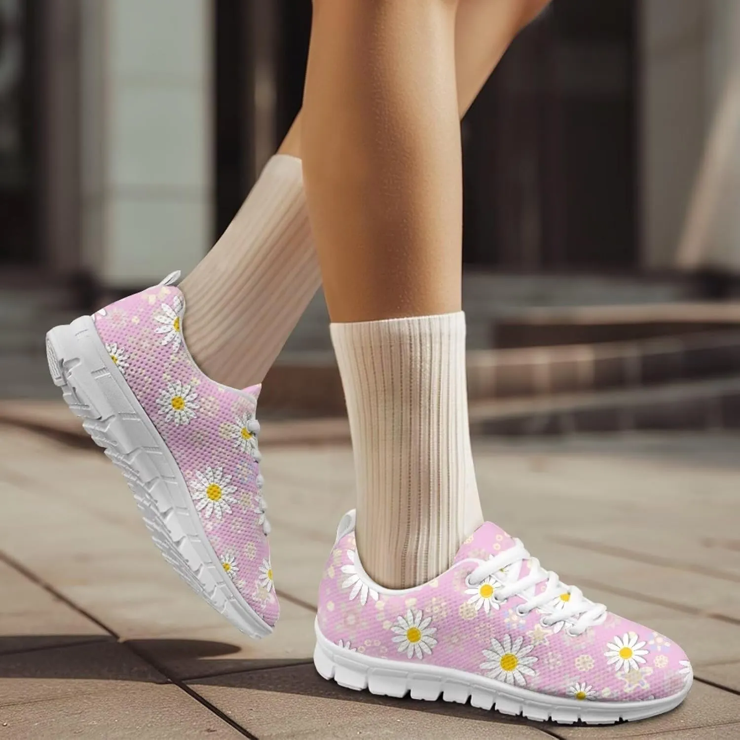 Women Non-Slip Tennis Shoes Lightweight Walking Shoes Workout Running Shoes Casual Lace-Up Exercise Shoes Athletic Sneakers US 5-12