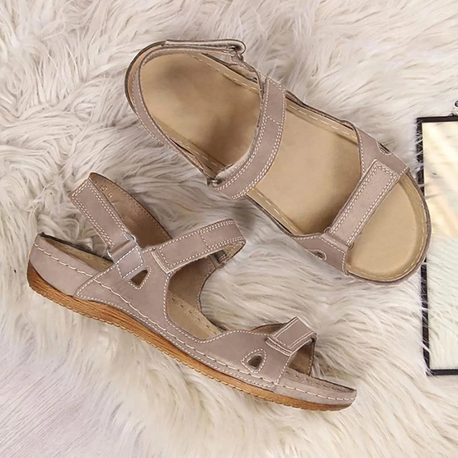 Women Orthotic Sandals Arch Support Comfortable Walking Orthopedic Flip Flops Adjustable Straps Summer Casual Slip On Plantar Fasciitis Relief
