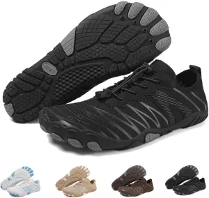 Women's Barefoot Shoes with Neuropathy, Grounding, Orthopedic, Non-Slip, Anti-Slip, All-Day Comfort, Wide Toe Box, Adaptive Arch Support, Lightweight, Flexible, Black, One Size