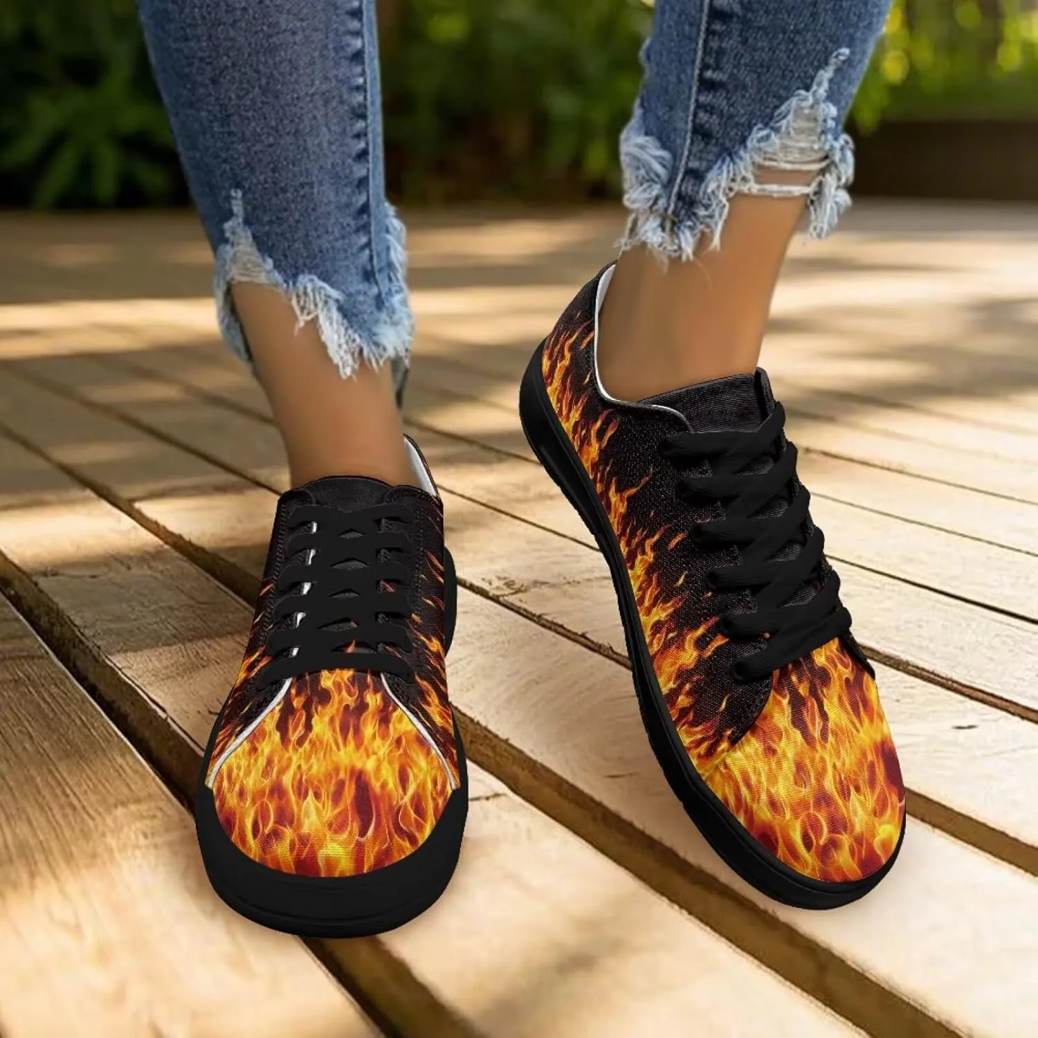 Womens Canvas Sneakers Orthotic Walking Shoes with Memory Foam Non-Slip Canvas Shoes for Hiking Walking Running
