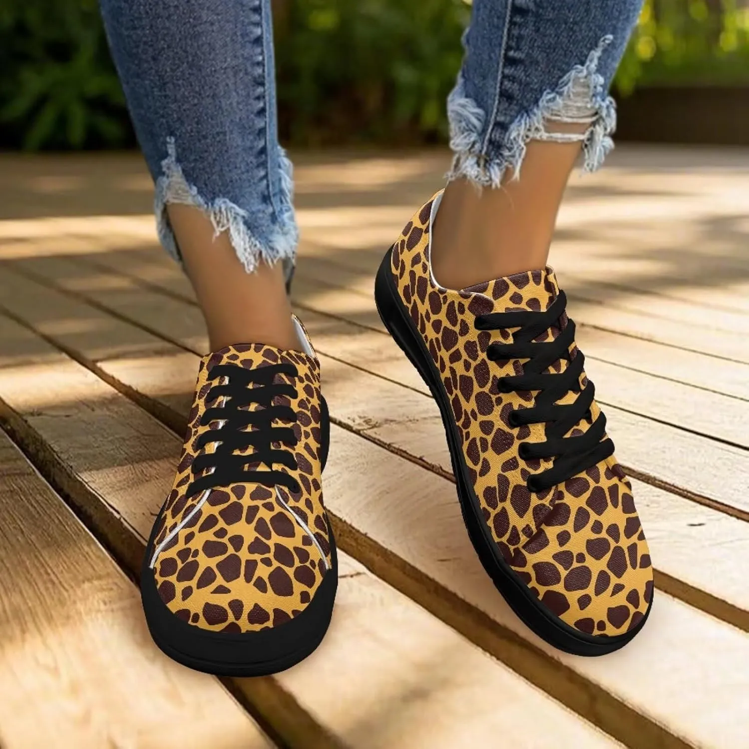 Womens Canvas Sneakers Orthotic Walking Shoes with Memory Foam Non-Slip Canvas Shoes for Hiking Walking Running