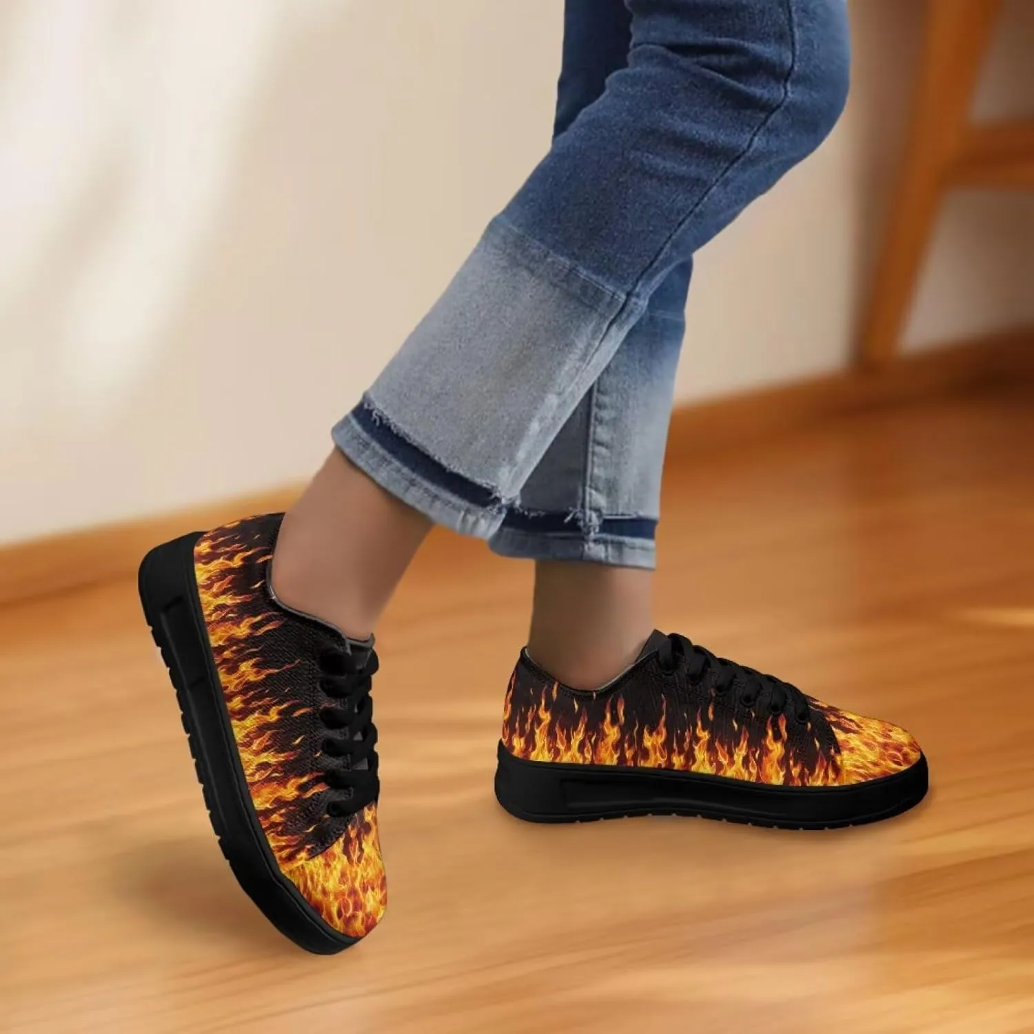 Womens Canvas Sneakers Orthotic Walking Shoes with Memory Foam Non-Slip Canvas Shoes for Hiking Walking Running