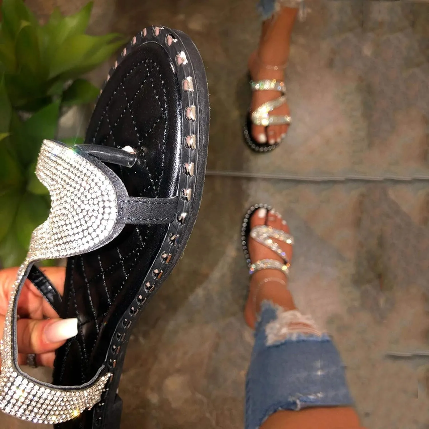 Womens Dressy Slide Sandals Memory Foam Breathable Comfortable Summer Casual Shoes Adjustable Buckle Arch Support Beach Fashion Orthopedic Shoes for Women